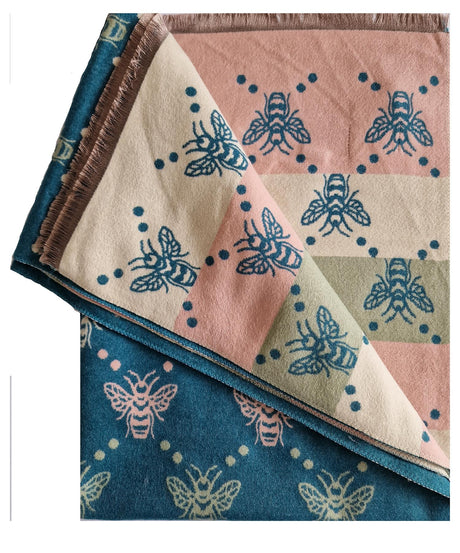 Hazy Blue Pashmina feel Luxury Ladies Womens Scarf - Bee - Just £13.99! Shop now at Warwickshire Clothing. 