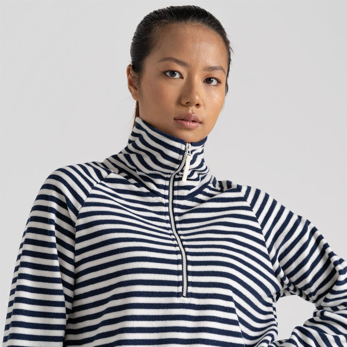 Craghoppers Women's Melina Half Zip Fleece | Blue Navy Stripe - Premium clothing from Craghoppers - Just $37.99! Shop now at Warwickshire Clothing