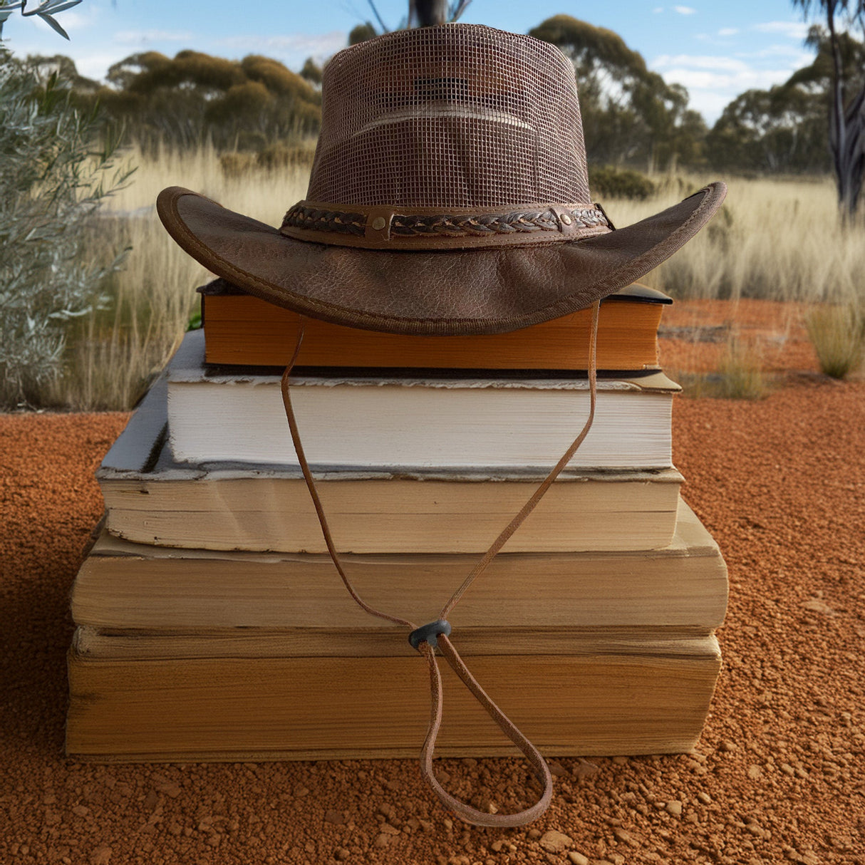 Hazy Blue Crushable Australian Cowboy Hat with Mesh - Cairn - Just £34.99! Shop now at Warwickshire Clothing. 