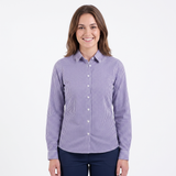 Hazy Blue Women's Cotton Long Sleeve Check Shirt - Carrie