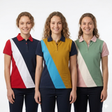 Hazy Blue Women's Striped Polo Shirt - Clare