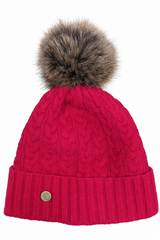 House of Tweed Luxury Plaited Ladies Bobble Pom Pom Beanie Hats