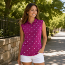 Hazy Blue Womens Sleeveless Polo Shirt - Daisy