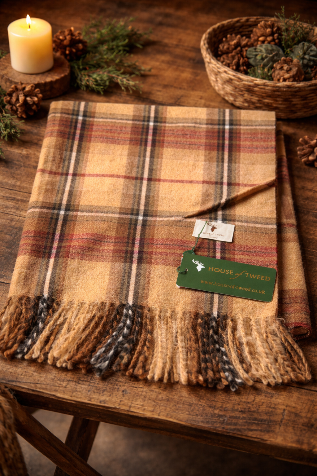 House Of Tweed Womens Soft Check Tartan Scarf