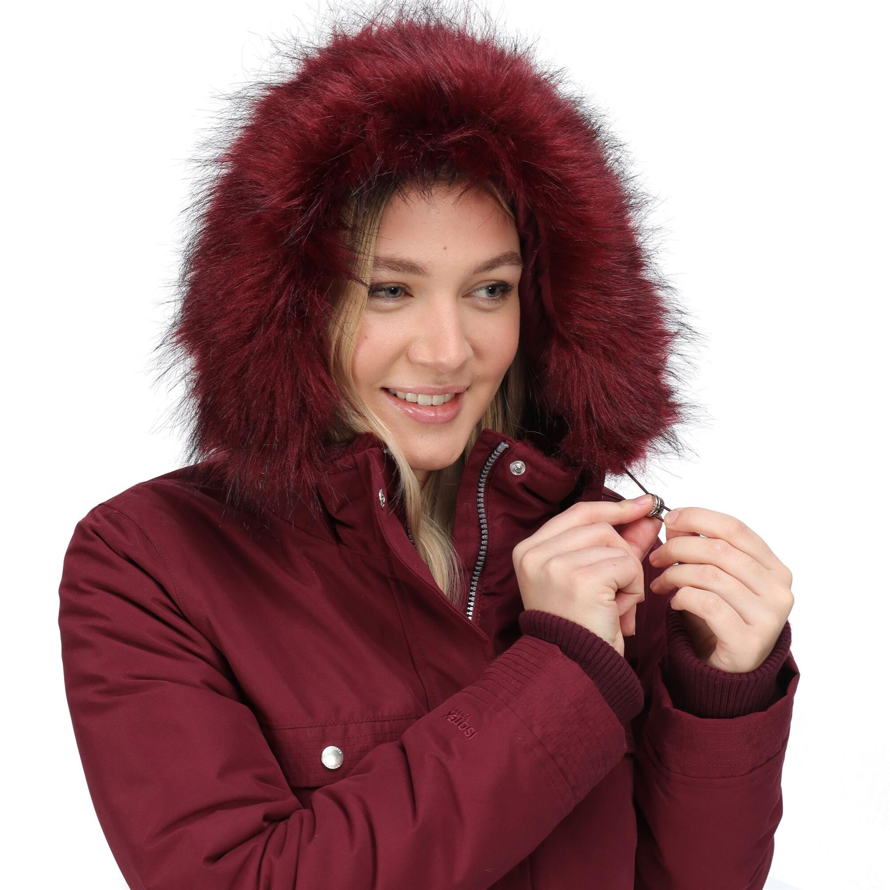 Women's serleena ii waterproof insulated fur trimmed discount hooded parka jacket dark burgundy