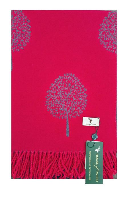 House of Tweed Soft Cashmere Blend Reversible Scarf - Tree of Life - Just £14.99! Shop now at Warwickshire Clothing. 