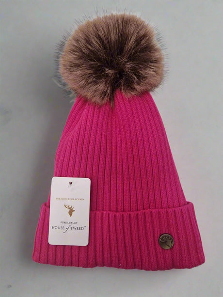 House Of Tweed Womens Luxury Warm Pom Pom Beanie Hat - Just £13.99! Shop now at Warwickshire Clothing. 