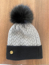 House of Tweed Luxury Plaited Ladies Pom Pom Bobble Beanie Hats