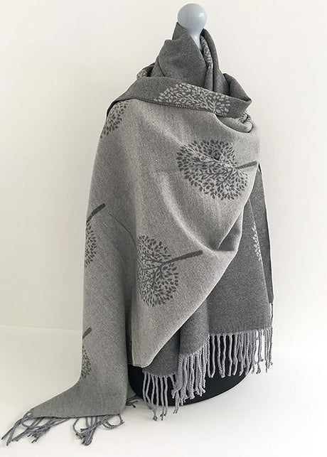 House of Tweed Soft Cashmere Blend Reversible Scarf - Tree of Life - Just £14.99! Shop now at Warwickshire Clothing. 