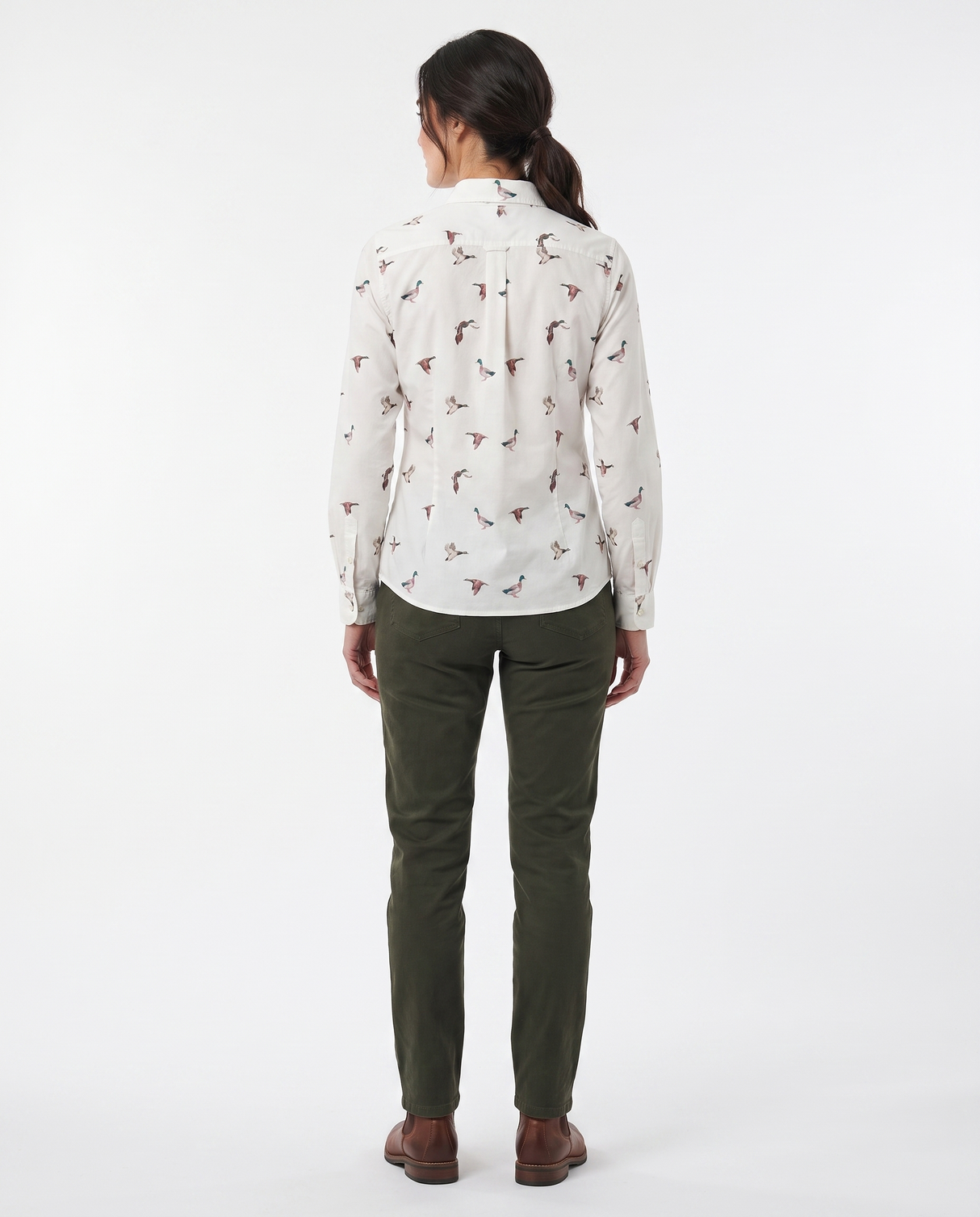 Hazy Blue Womens Long Sleeve Duck Shirt - Camila