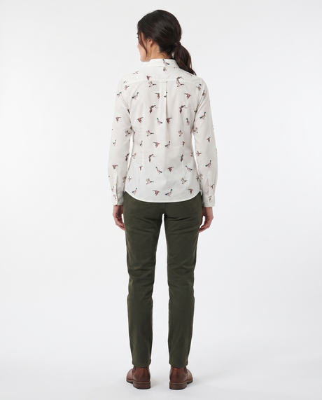 Hazy Blue Womens Long Sleeve Duck Shirt - Camila