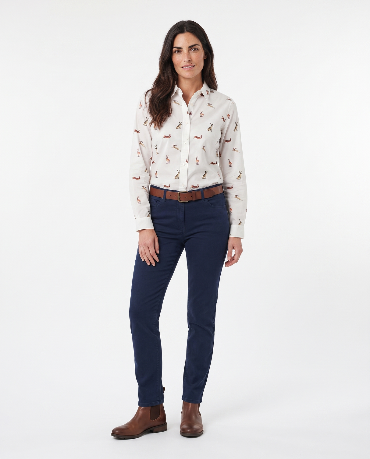 Hazy Blue Womens Long Sleeve Hare Shirt - Eliza