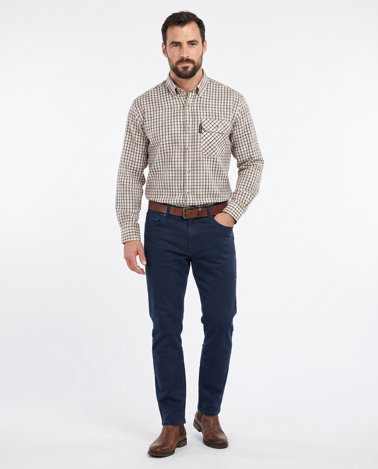 Country Classics Mens Long Sleeve Buttoned Down Collar Shirt - Taunton Blue