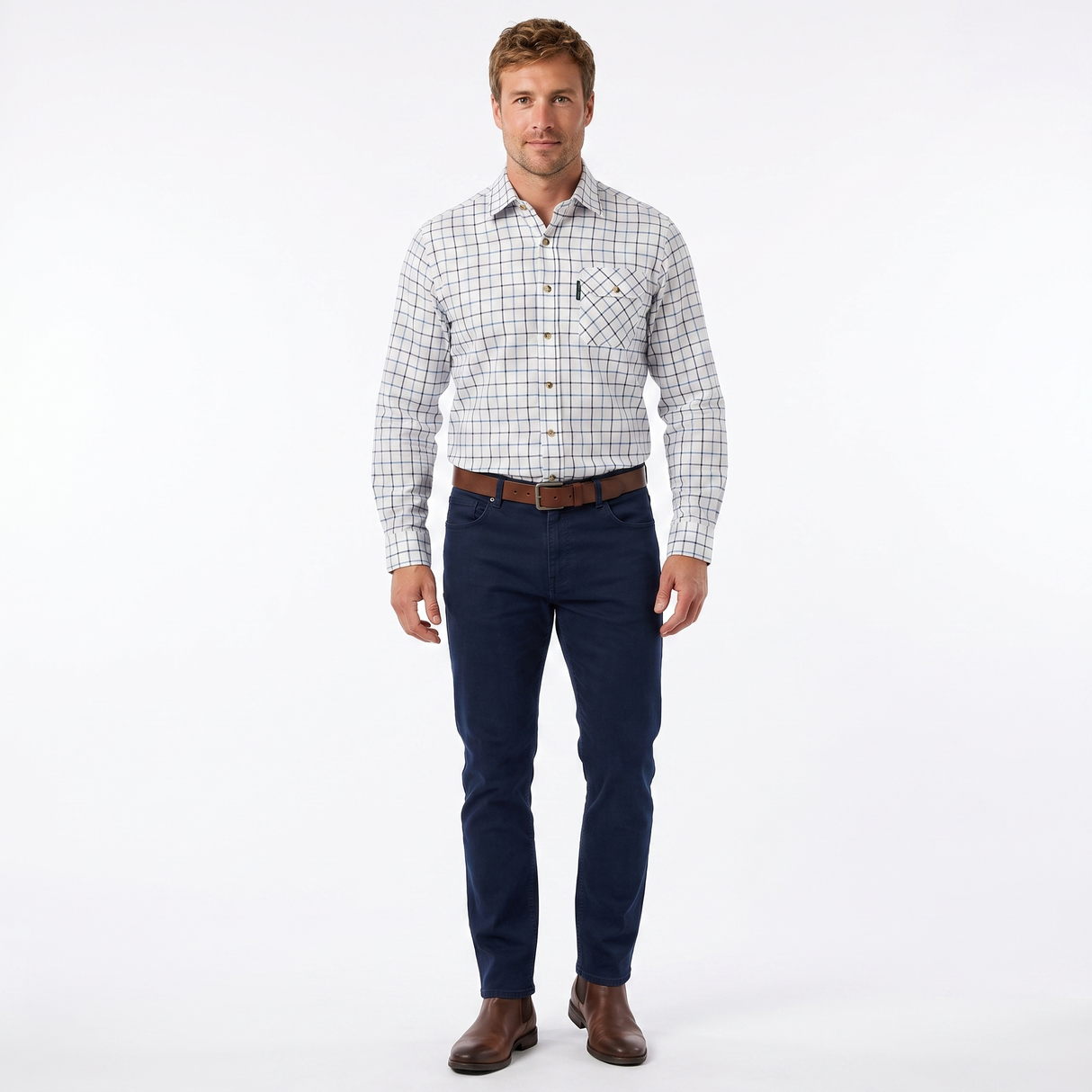 Country Classics Mens Long Sleeve Country Check Shirt - Blenheim Teal