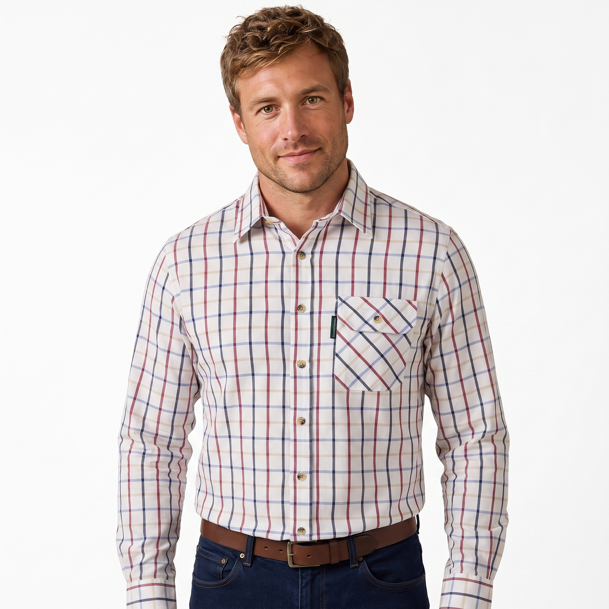 Country Classics Mens Long Sleeve Check Shirt - Redcar Red