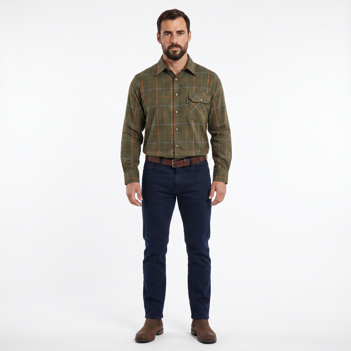Country Classics Mens Long Sleeve Check Shirt - Chatsworth Green