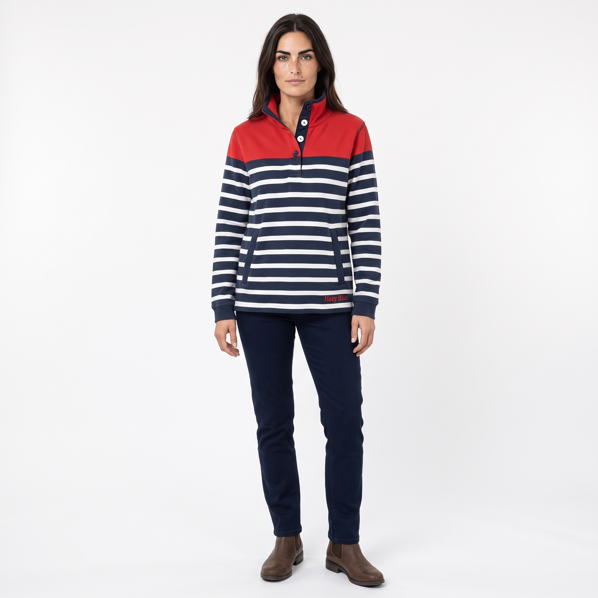 Hazy Blue Womens Pullover Sweatshirts - Tasha
