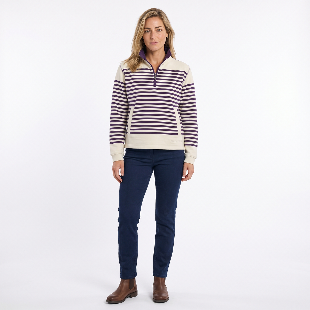 Hazy Blue Womens Pullover Sweatshirts - Grace