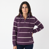Hazy Blue Womens Half Zip Pullover Sweatshirts - Lizzy