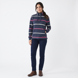 Hazy Blue Womens Half Zip Pullover Sweatshirts - Lizzy