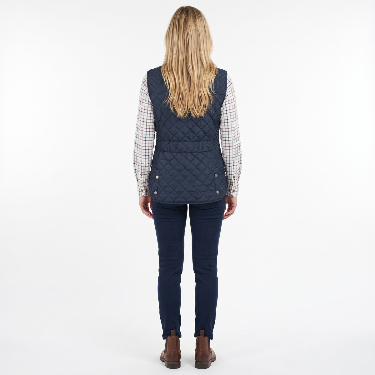 Hazy Blue Tanya Quilted Gilet: Classic Comfort, Modern Style
