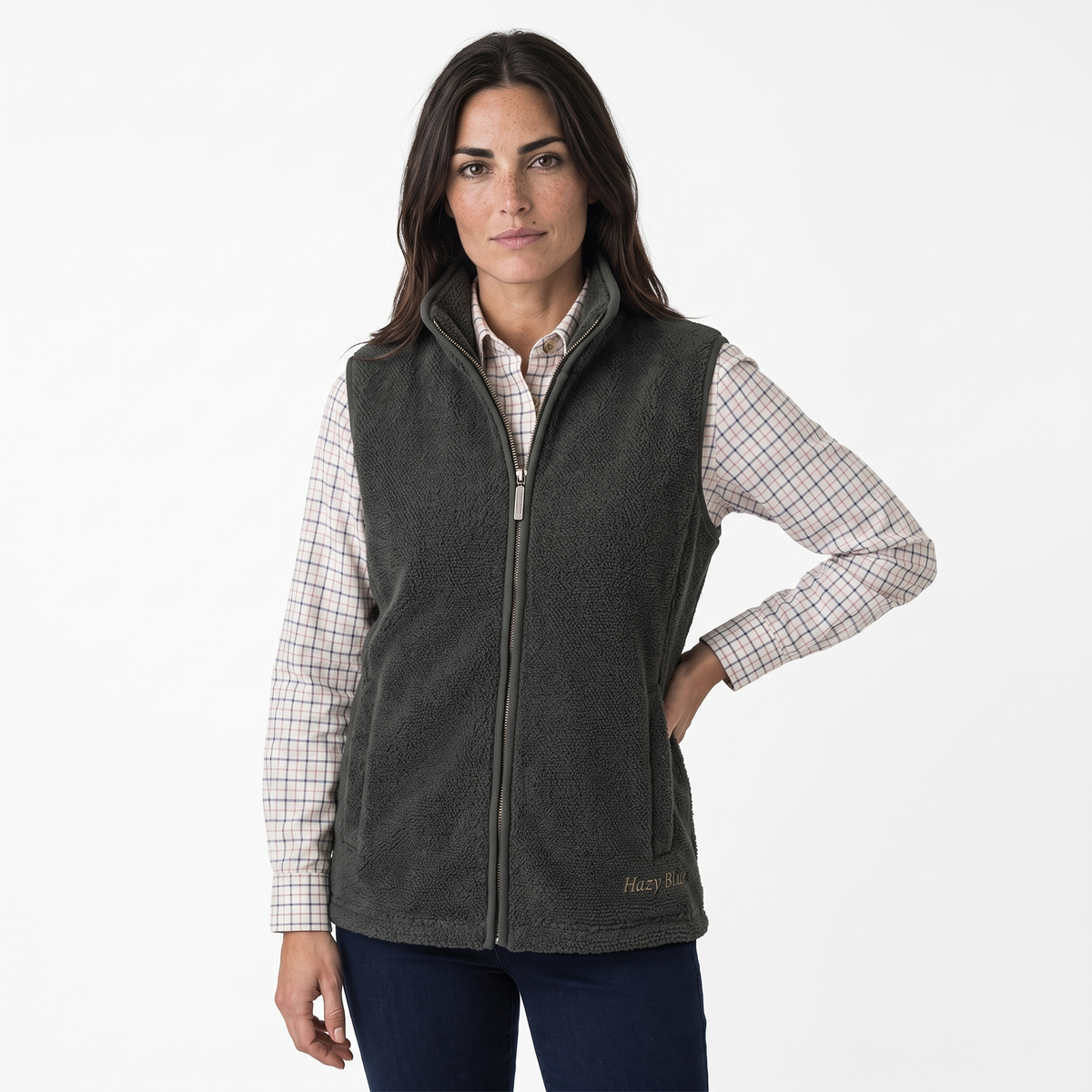 Hazy Blue Jackie Women's Full Zip Fleece Gilet