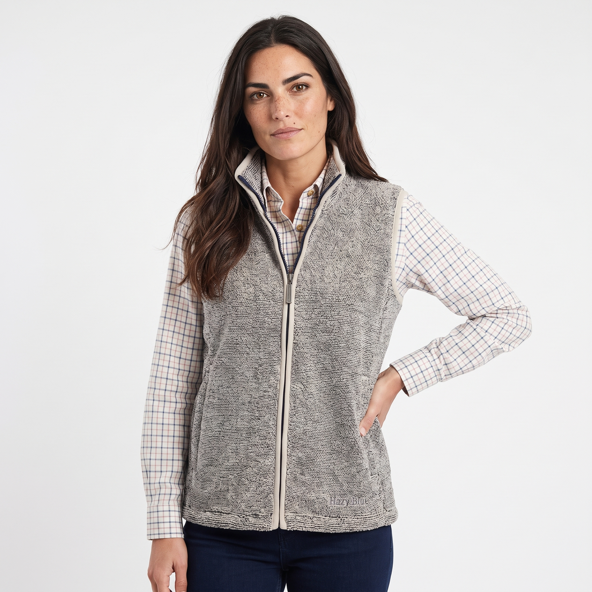 Hazy Blue Jackie Women's Full Zip Fleece Gilet