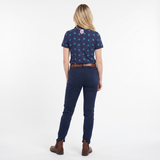 Hazy Blue Womens Short Sleeve Polo Shirt - Scarlett