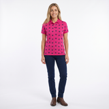 Hazy Blue Womens Short Sleeve Polo Shirt - Scarlett