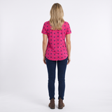 Hazy Blue Womens Short Sleeve Polo Shirt - Scarlett