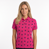 Hazy Blue Womens Short Sleeve Polo Shirt - Scarlett