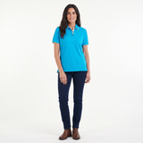 Hazy Blue Womens Short Sleeve Polo Shirt - Bella