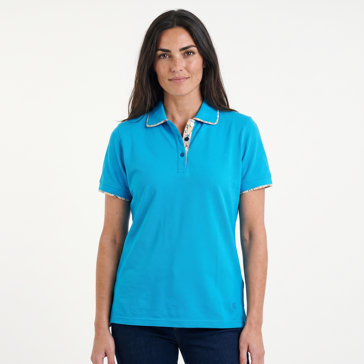 Hazy Blue Womens Short Sleeve Polo Shirt - Bella