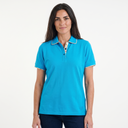 Hazy Blue Womens Short Sleeve Polo Shirt - Bella