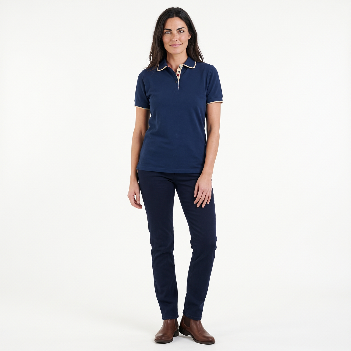 Hazy Blue Womens Short Sleeve Polo Shirt - Bella