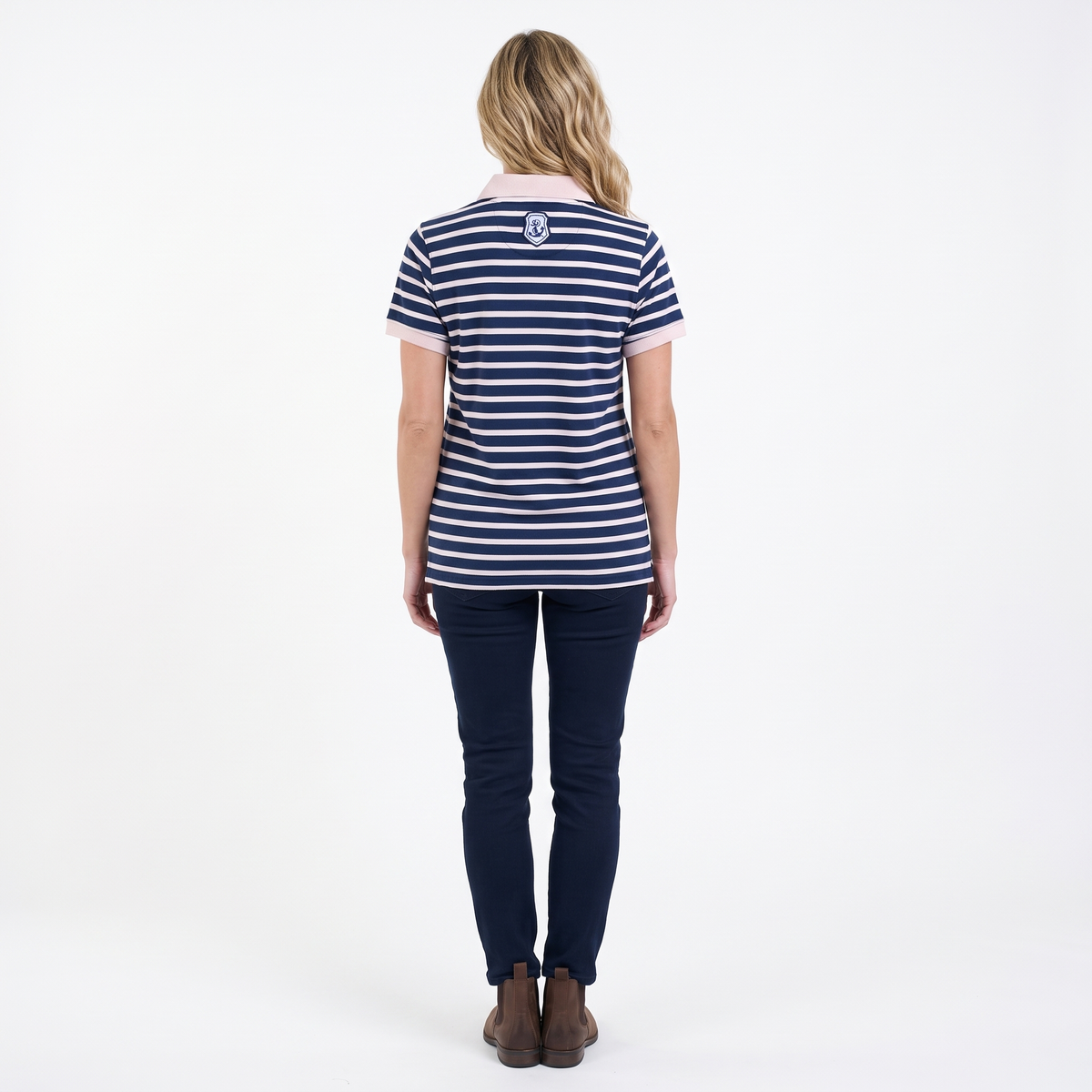 Hazy Blue Womens Short Sleeve Polo Shirt - Zoe
