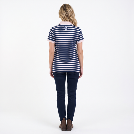 Hazy Blue Womens Short Sleeve Polo Shirt - Zoe