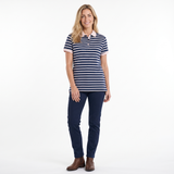 Hazy Blue Womens Short Sleeve Polo Shirt - Zoe