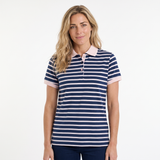 Hazy Blue Womens Short Sleeve Polo Shirt - Zoe
