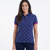 Hazy Blue Womens Short Sleeve Polo Shirt - Lilly