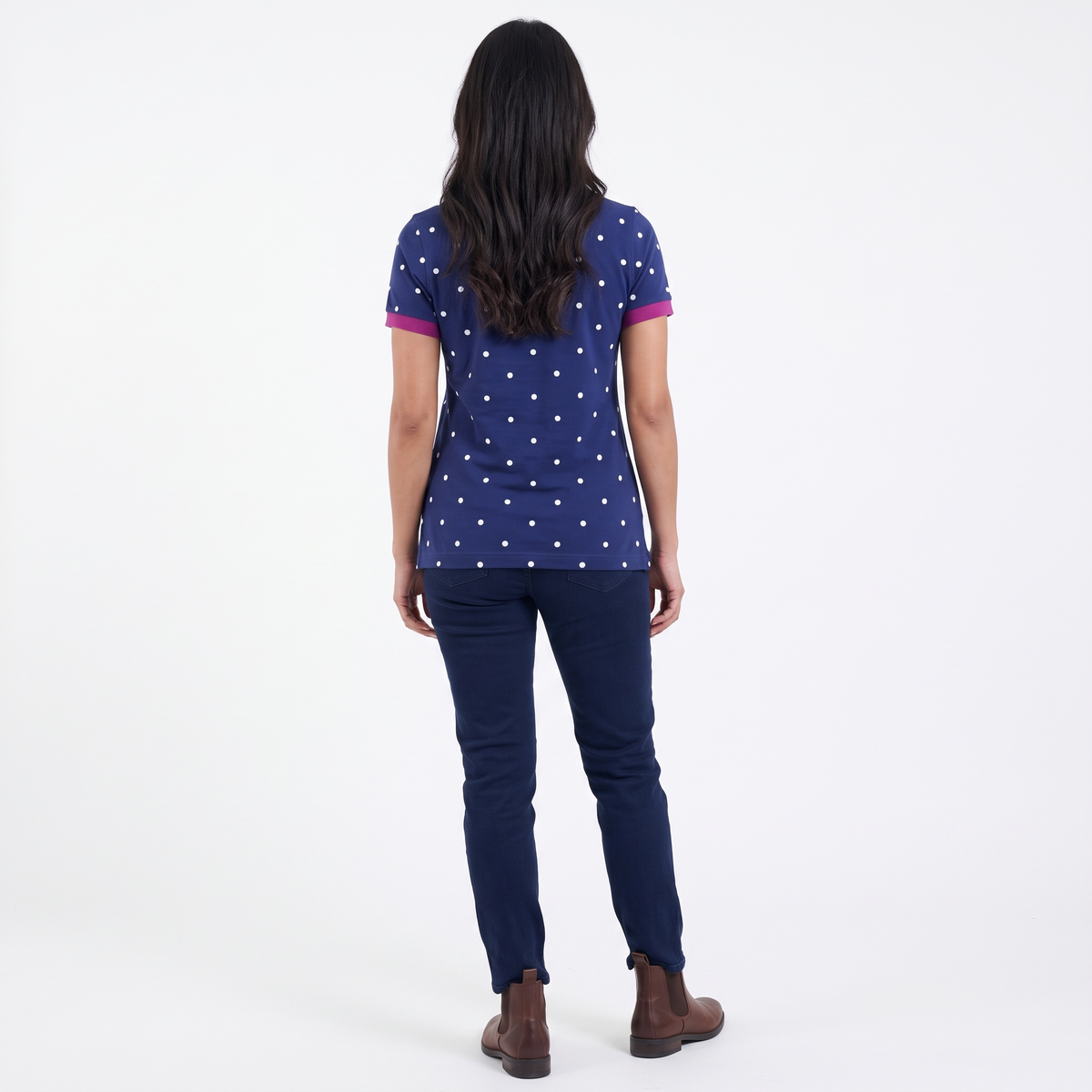 Hazy Blue Womens Short Sleeve Polo Shirt - Lilly