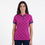 Hazy Blue Womens Short Sleeve Polo Shirt - Lilly