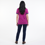 Hazy Blue Womens Short Sleeve Polo Shirt - Lilly