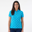 Hazy Blue Womens Short Sleeve Polo Shirt - Lilly