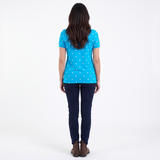 Hazy Blue Womens Short Sleeve Polo Shirt - Lilly