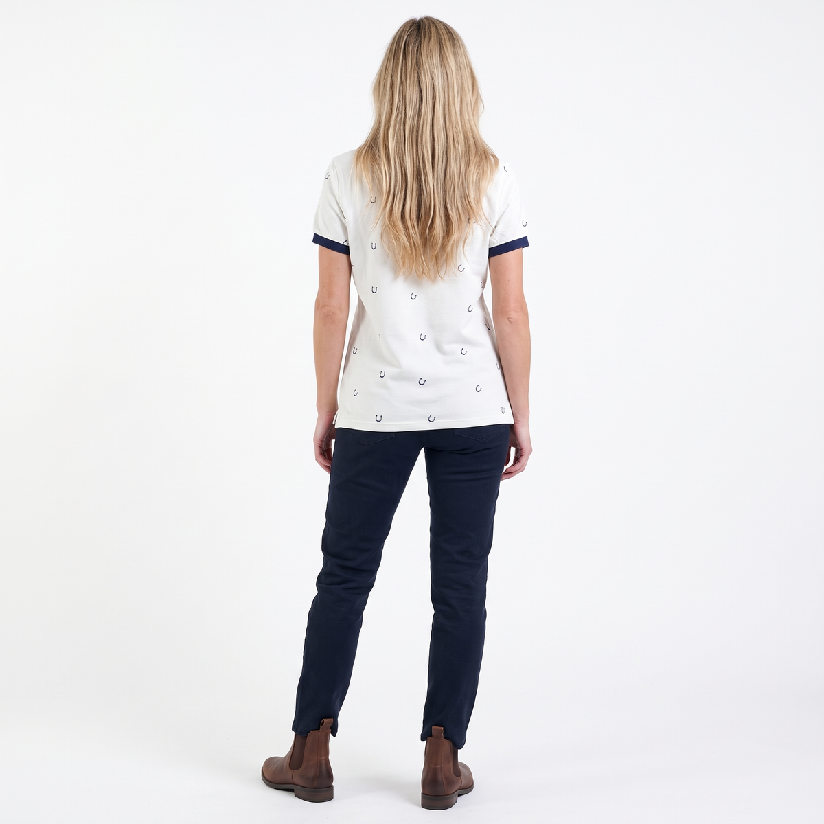Hazy Blue Womens Short Sleeve Polo Shirt - Pippa