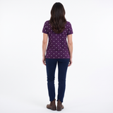 Hazy Blue Womens Short Sleeve Polo Shirt - Lilly