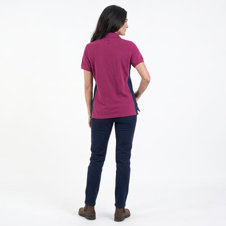 Hazy Blue Womens Short Sleeve Polo Shirt - Mia II