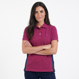 Hazy Blue Womens Short Sleeve Polo Shirt - Mia II