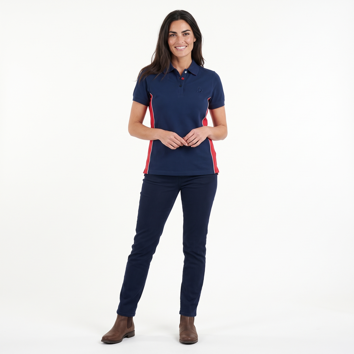 Hazy Blue Womens Short Sleeve Polo Shirt - Mia II